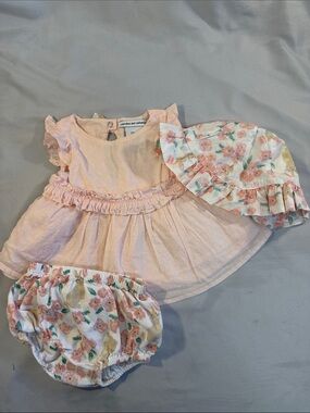cupcakes & cashmere - Pink Floral Dress, Bloomers & Sun Hat Set